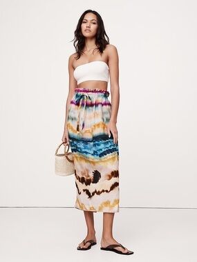 Banana Republic Factory linen midi skirt